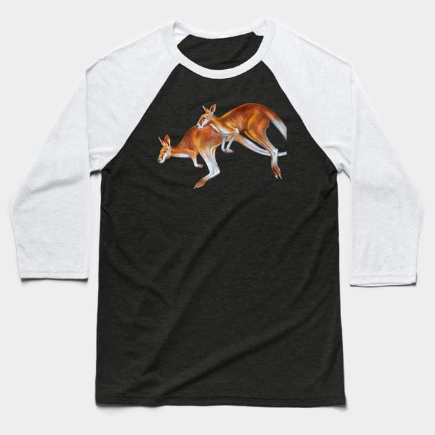 Kangaroo Baseball T-Shirt by Tim Jeffs Art